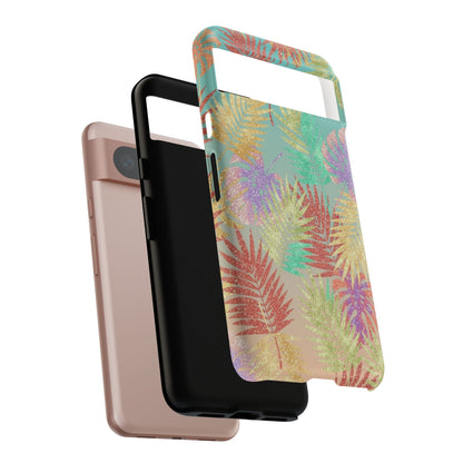 Tropical Palm Leaf Tough Phone Case – Colorful Pastel Botanical Protection