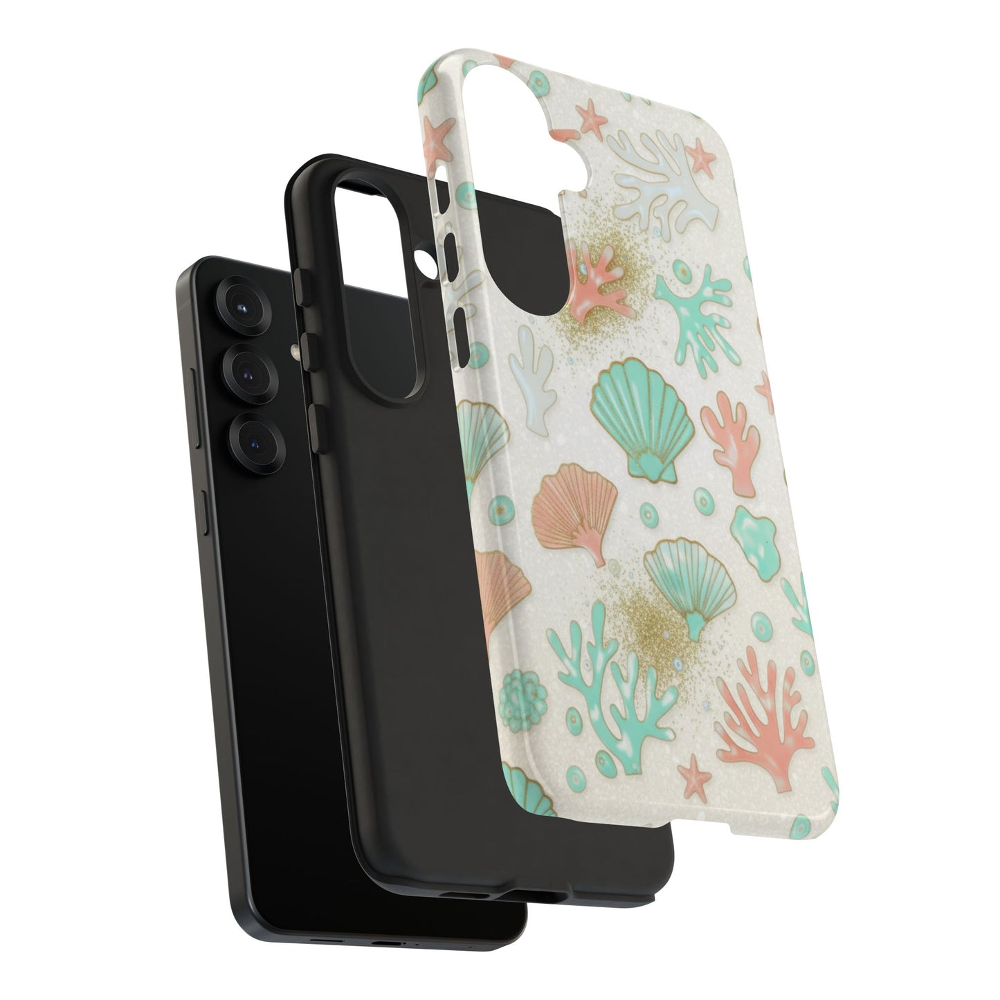 Seashell Coral Phone Case — Pastel Beach Shells Protective Tough Case