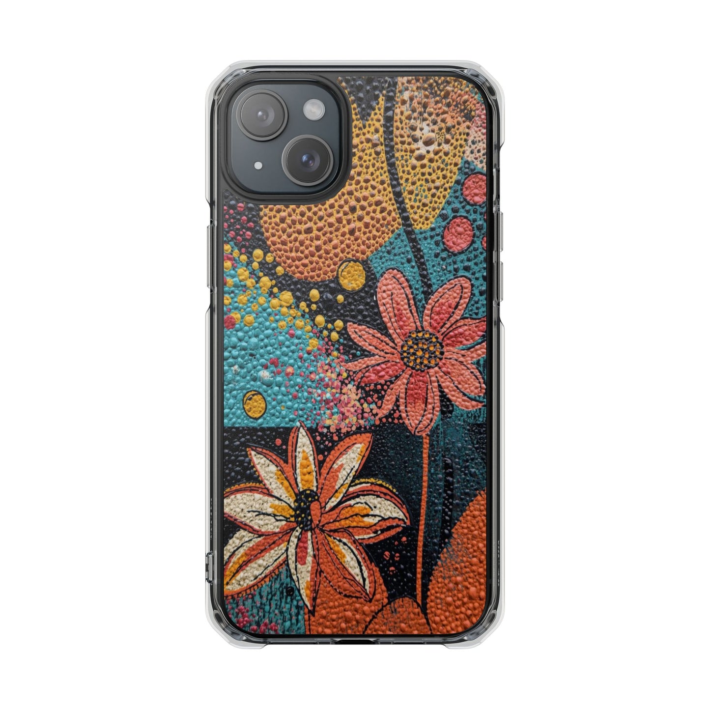 Clear Magnetic Phone Case — Colorful Floral Impact Protection