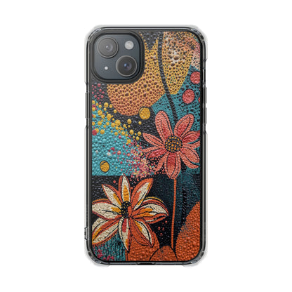 Clear Magnetic Phone Case — Colorful Floral Impact Protection