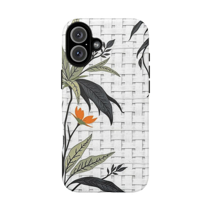 Floral Woven Tough Phone Case — Protective Botanical iPhone Cover