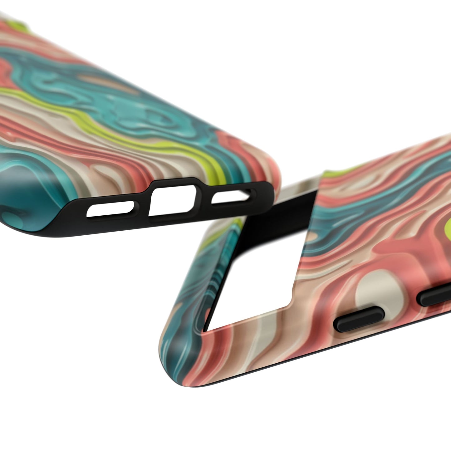 Abstract Contour Phone Case — Colorful Topographic Pattern Tough Case