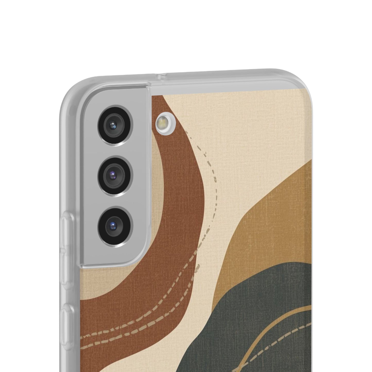 Abstract Earth Tone Phone Case — Boho Wavy Flexi Case