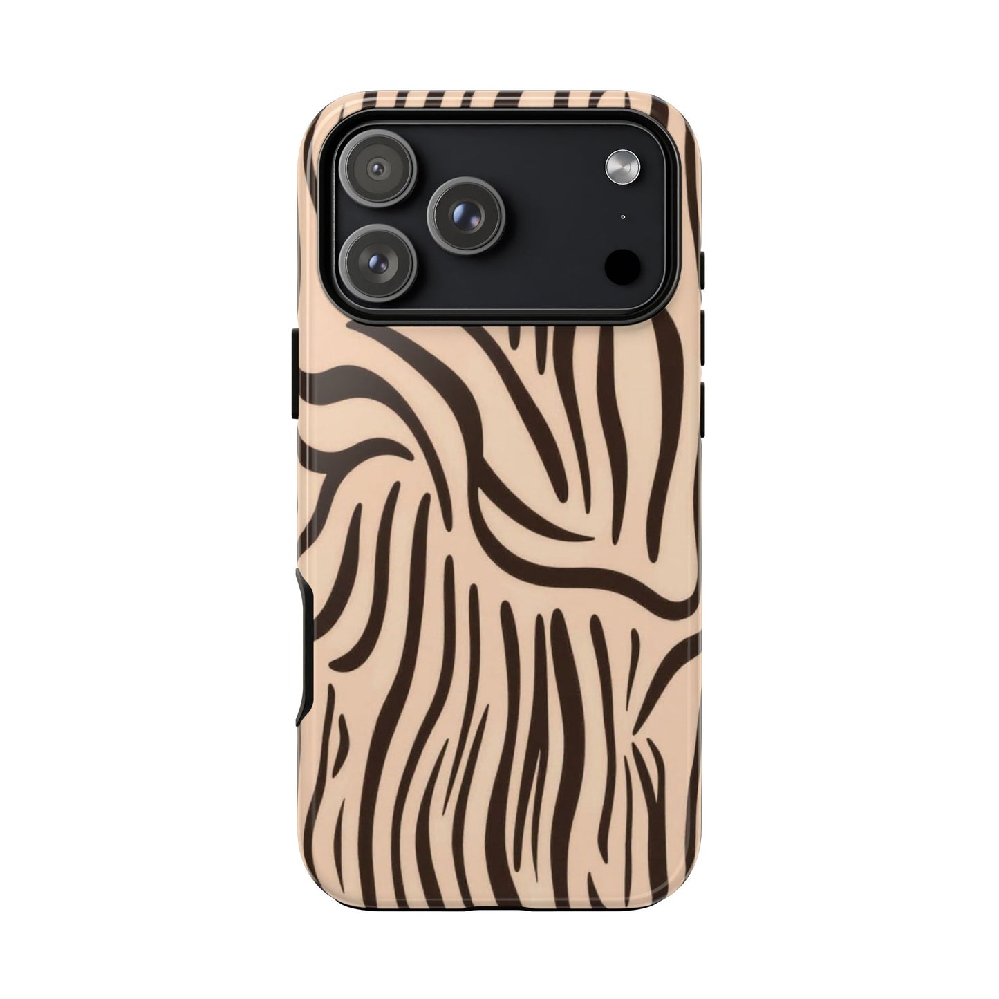 Zebra Stripe Tough Phone Case – Neutral Animal Print Protective Cover