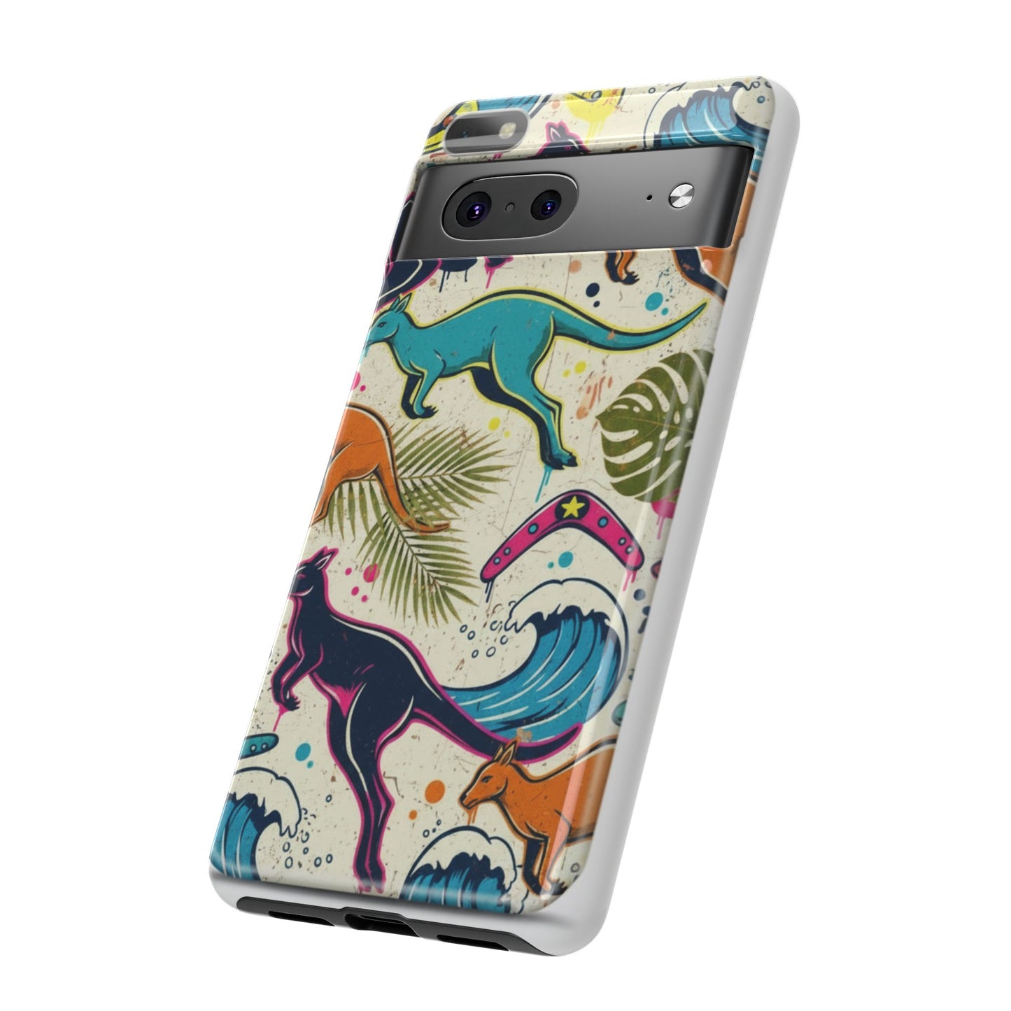 Tough Cases — Colorful Surfing Kangaroo Phone Case