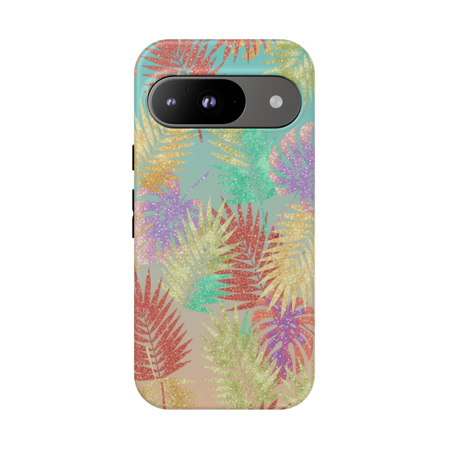 Tropical Palm Leaf Tough Phone Case – Colorful Pastel Botanical Protection