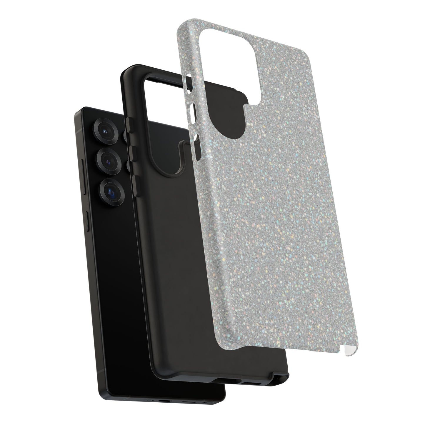 Glitter Silver Tough Phone Case — Sparkling Protective Phone Case