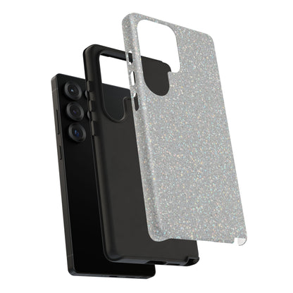 Glitter Silver Tough Phone Case — Sparkling Protective Phone Case