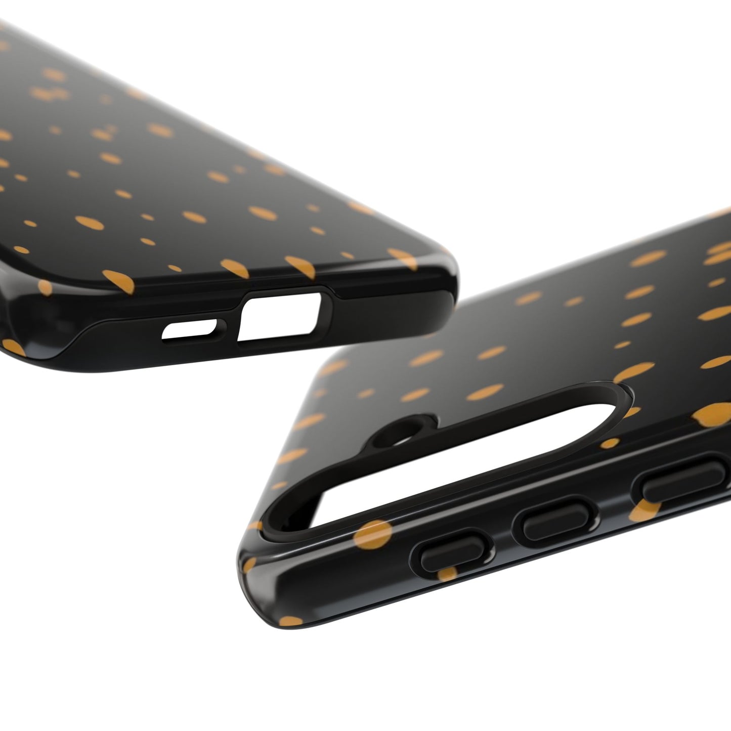 Black & Gold Dot Tough Phone Case — Protective Sparkle Pattern