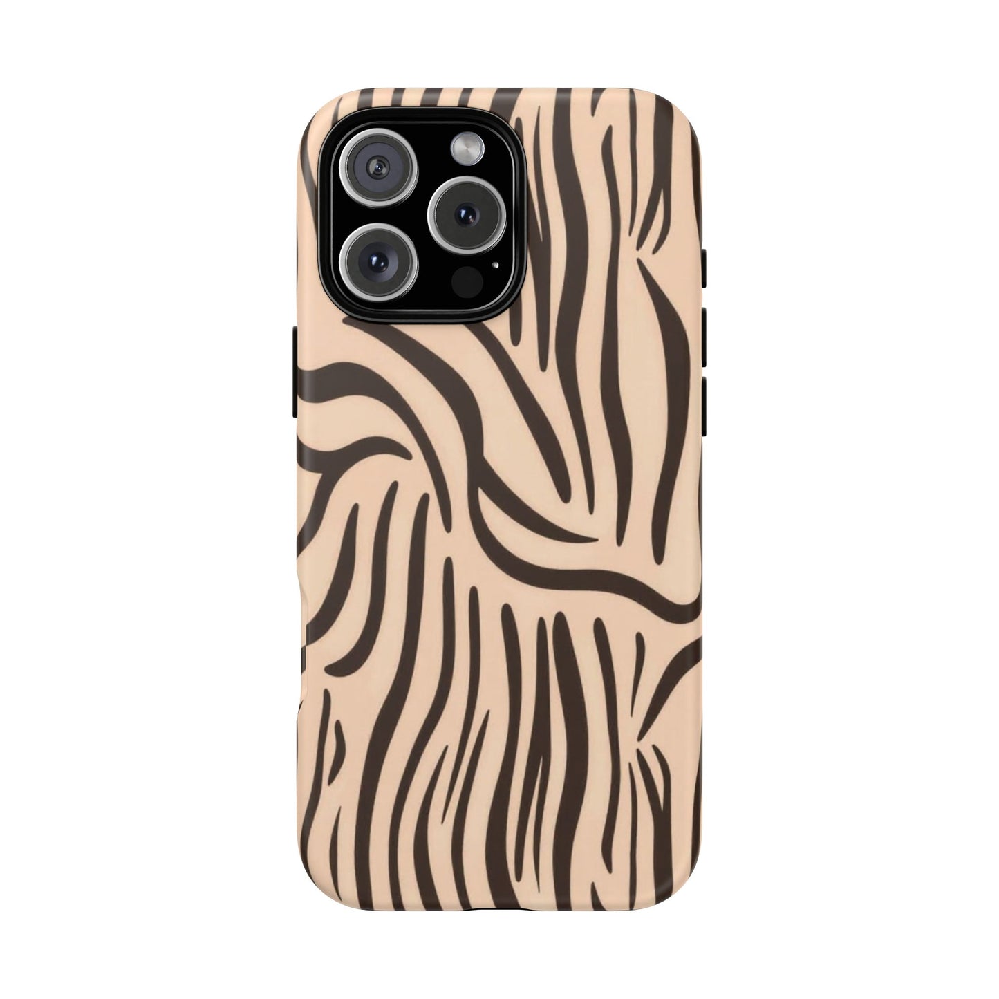 Zebra Stripe Tough Phone Case – Neutral Animal Print Protective Cover