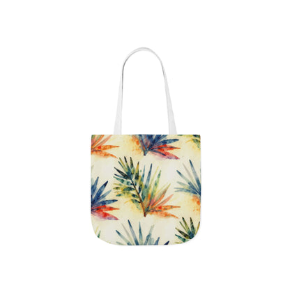 Tropical Watercolor Palm Tote Bag — Canvas Shopping Beach Bag