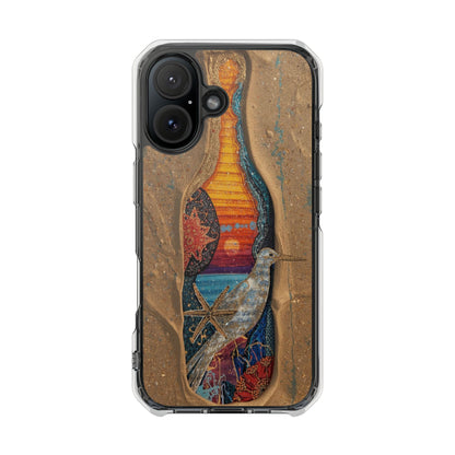 Clear Impact Phone Case — Sunset Wave Surfboard Art