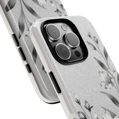 Floral Monochrome Phone Case — Elegant Black & White Lily Design