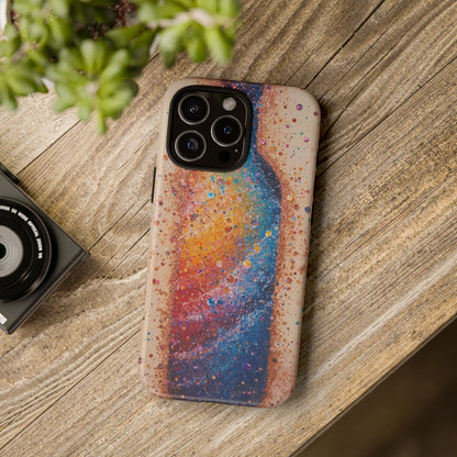 Galaxy Bottle Tough Phone Case — Colorful Nebula Splash iPhone Cover