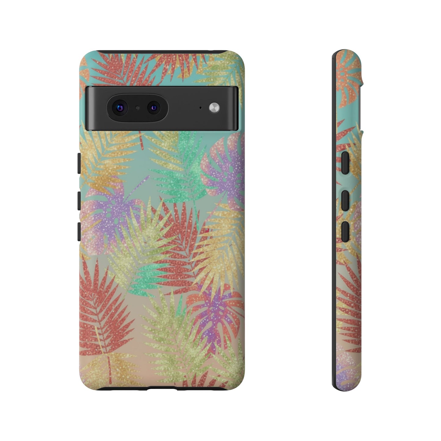 Tropical Palm Leaf Tough Phone Case – Colorful Pastel Botanical Protection