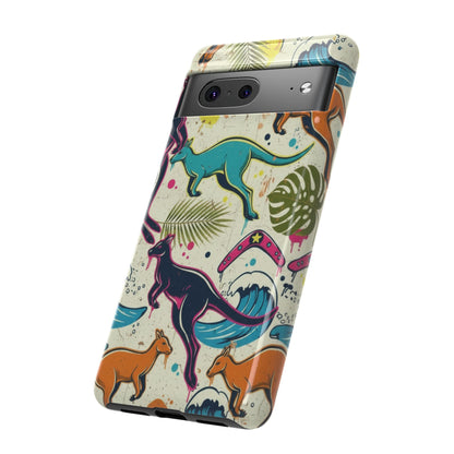 Tough Cases — Colorful Surfing Kangaroo Phone Case