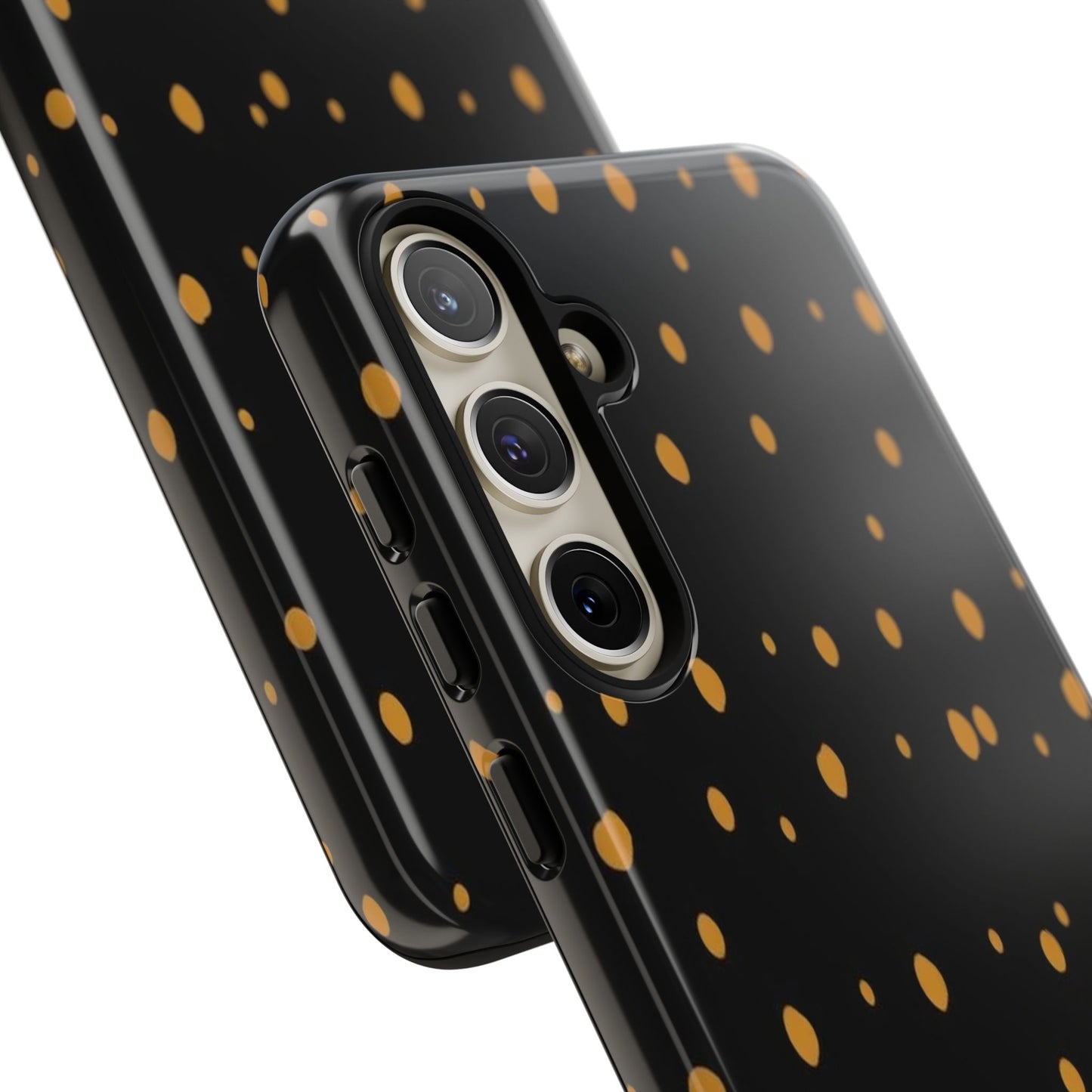 Black & Gold Dot Tough Phone Case — Protective Sparkle Pattern
