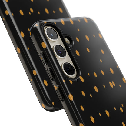 Black & Gold Dot Tough Phone Case — Protective Sparkle Pattern