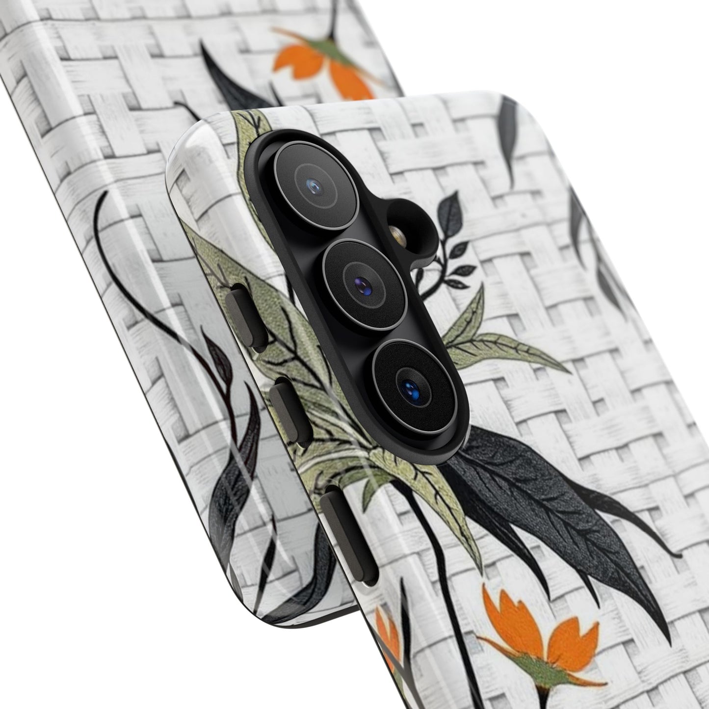 Floral Woven Tough Phone Case — Protective Botanical iPhone Cover