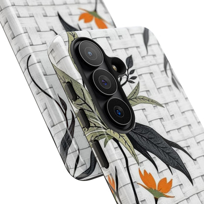 Floral Woven Tough Phone Case — Protective Botanical iPhone Cover