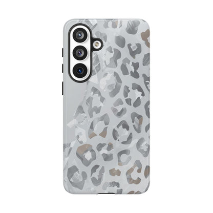 Silver Leopard Tough Phone Case