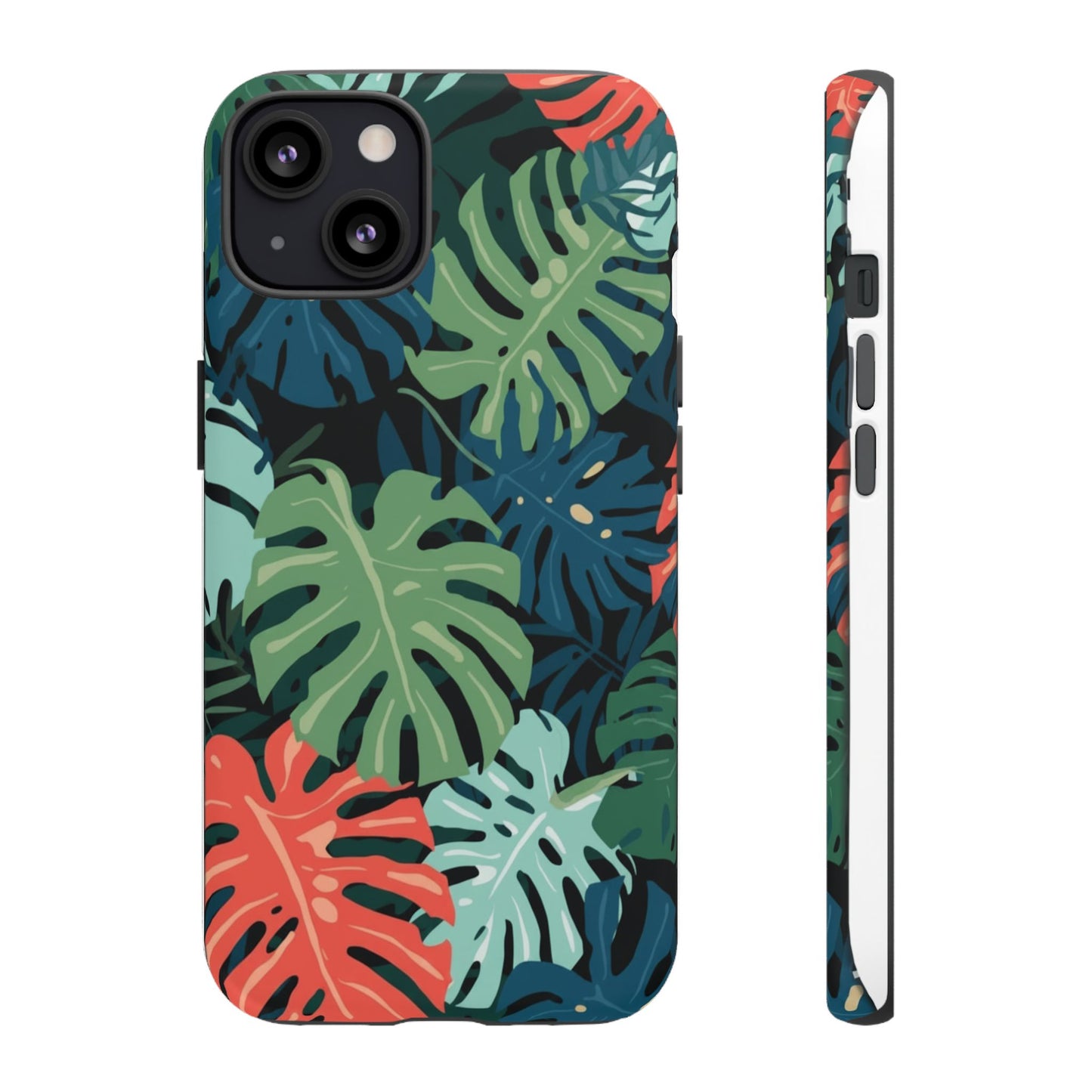 Tropical Monstera Phone Case — Colorful Leaf Protective Tough Case