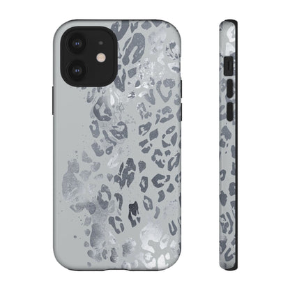 Gray Leopard Print Tough Phone Case
