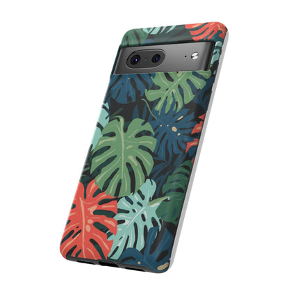 Tropical Monstera Phone Case — Colorful Leaf Protective Tough Case