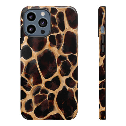 Phone Case — Brown Leather Dot Texture Rugged Protective Cover