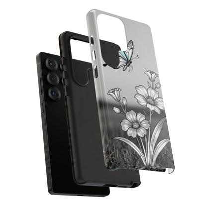 Butterfly & Wildflower Tough Phone Case — Durable Floral Phone Cover