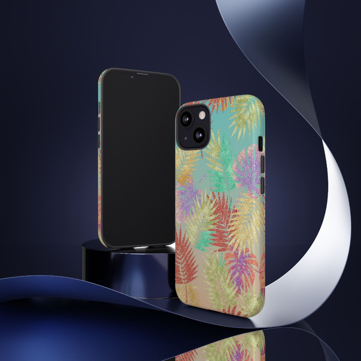 Tropical Palm Leaf Tough Phone Case – Colorful Pastel Botanical Protection