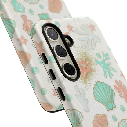 Seashell Coral Phone Case — Pastel Beach Shells Protective Tough Case