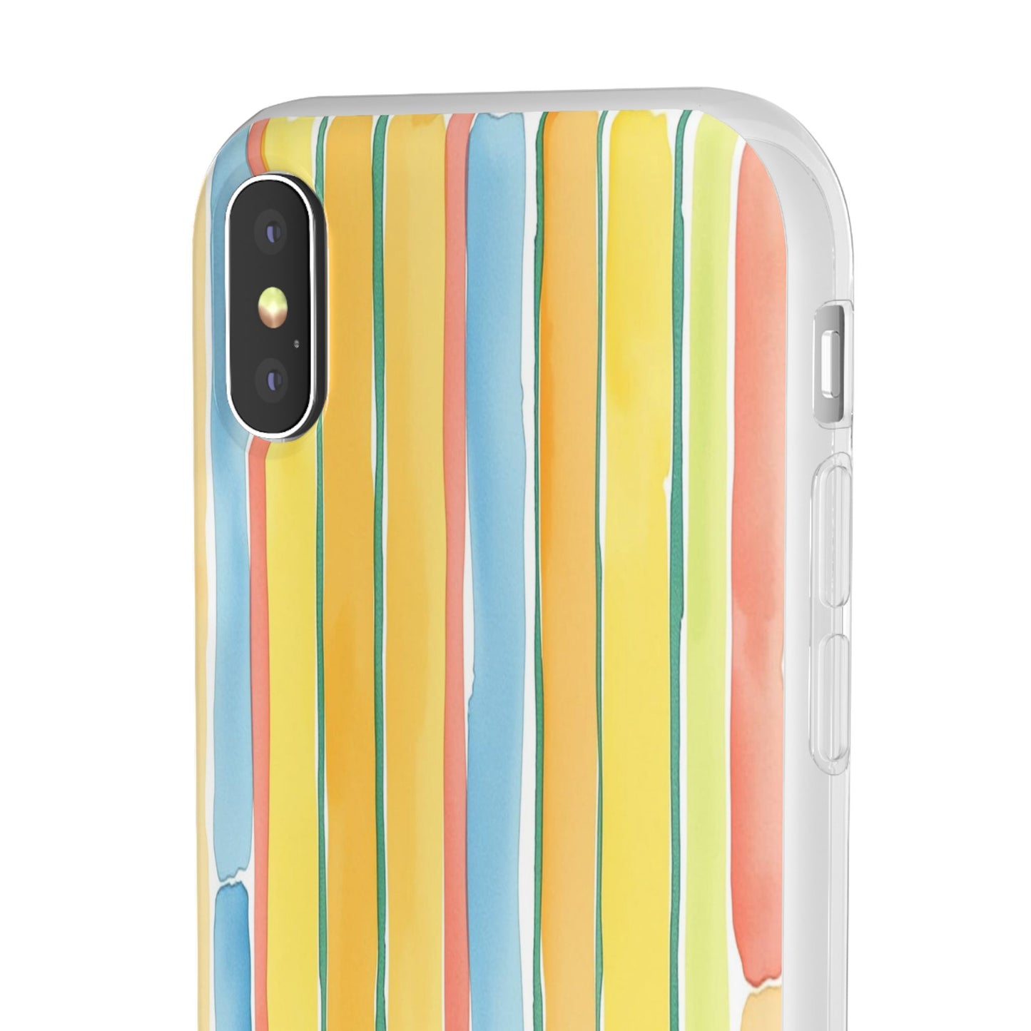 Watercolor Stripe Phone Case — Bright Pastel Vertical Stripes Protective Flexi Case