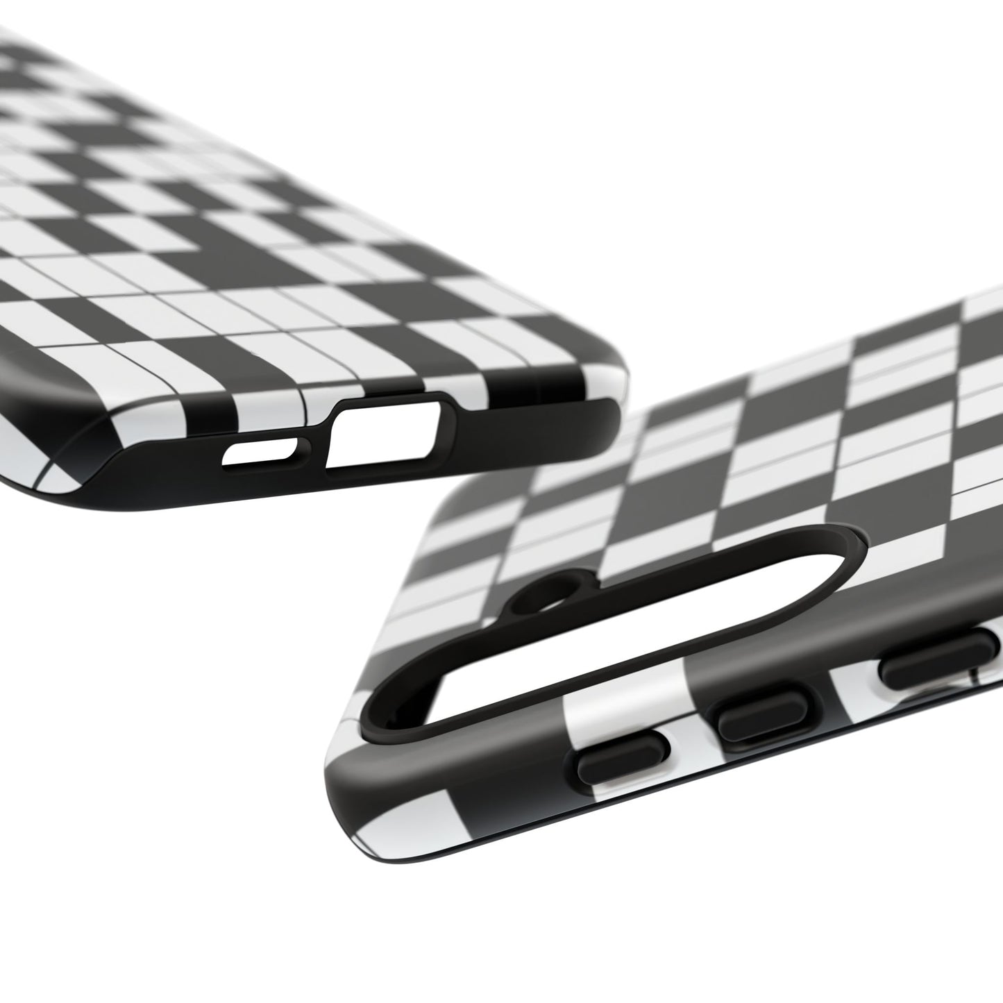 Crossword Grid Phone Case — Black & White Puzzle Pattern Tough Phone Cover