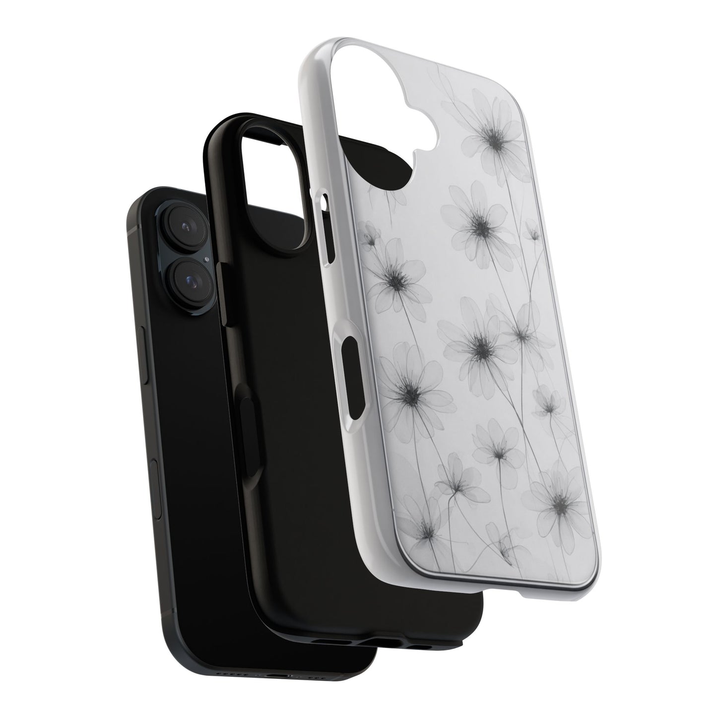 Tough Case — Black & White Floral Tough Phone Case