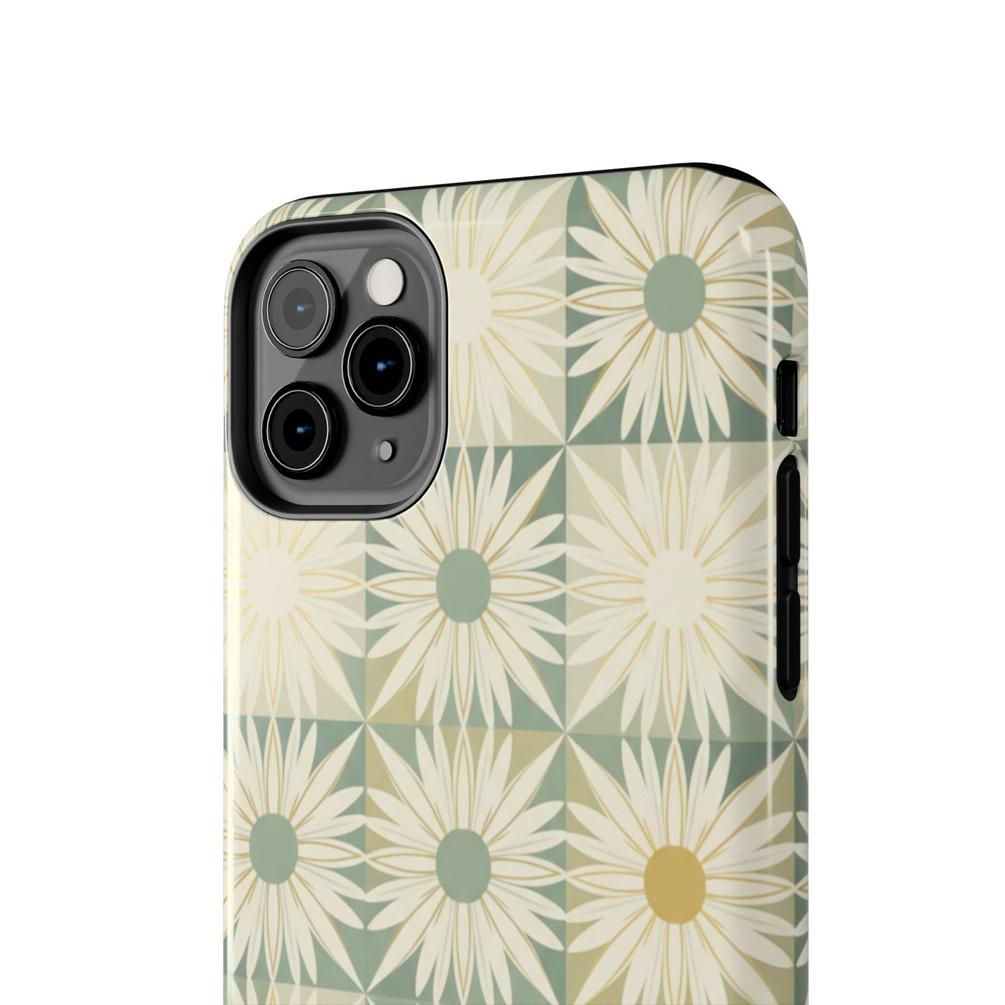 Retro Daisy Tough Phone Case — Vintage Floral Protective Cover for iPhone