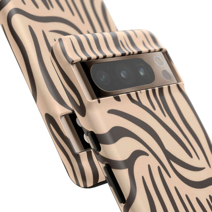 Zebra Stripe Tough Phone Case – Neutral Animal Print Protective Cover
