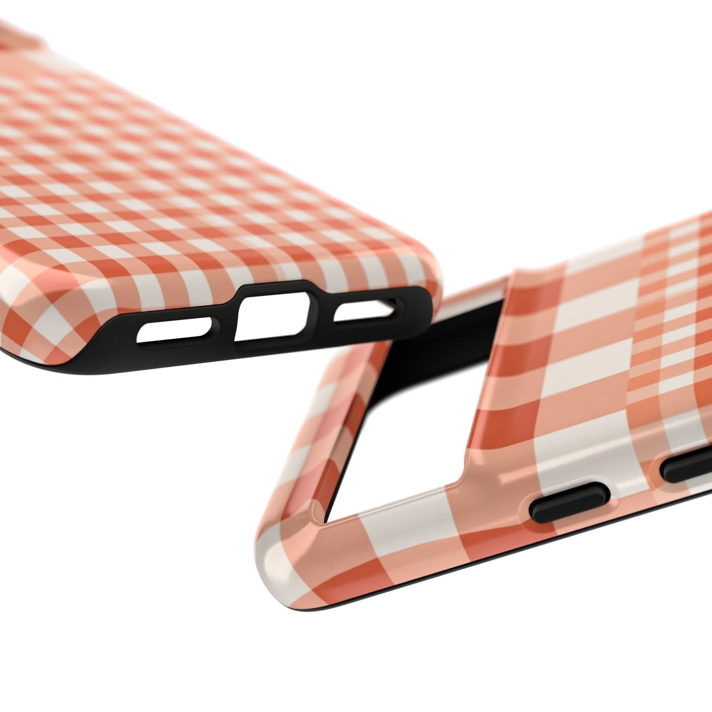 Buffalo Check Tough Phone Case — Orange Gingham Protective Cover