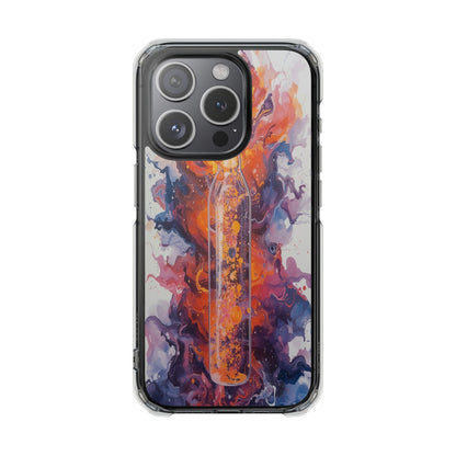 Clear Magnetic Impact Phone Case — Vibrant Abstract Swirl Design