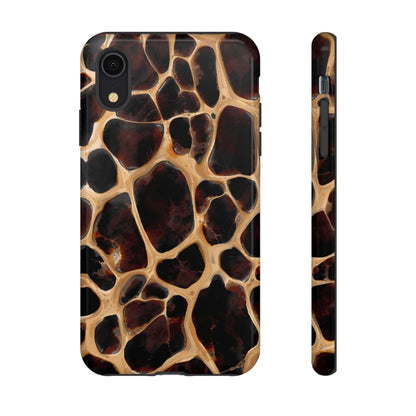 Phone Case — Brown Leather Dot Texture Rugged Protective Cover