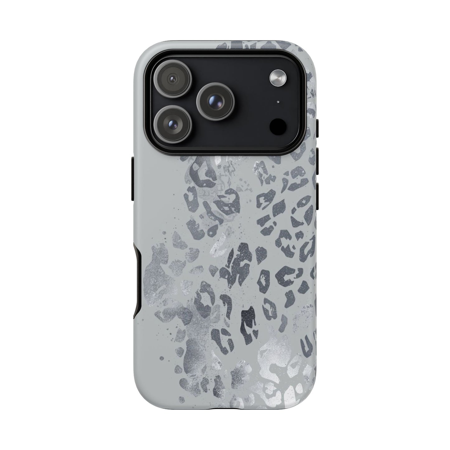 Gray Leopard Print Tough Phone Case