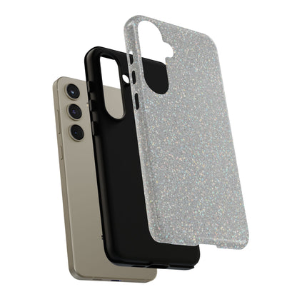 Glitter Silver Tough Phone Case — Sparkling Protective Phone Case