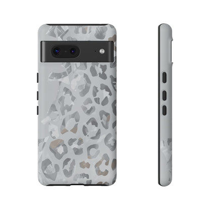 Silver Leopard Tough Phone Case