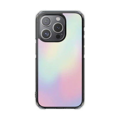 Clear Magnetic Impact Phone Case — Iridescent Pastel Protective Cover