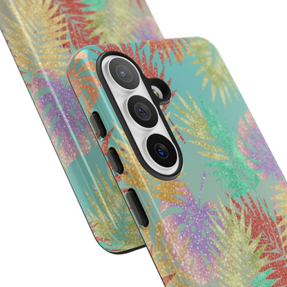 Tropical Palm Leaf Tough Phone Case – Colorful Pastel Botanical Protection