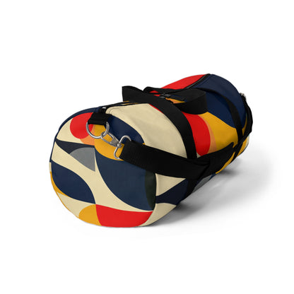 Geometric Color Block Duffel Bag — Retro Abstract Travel Gym Bag