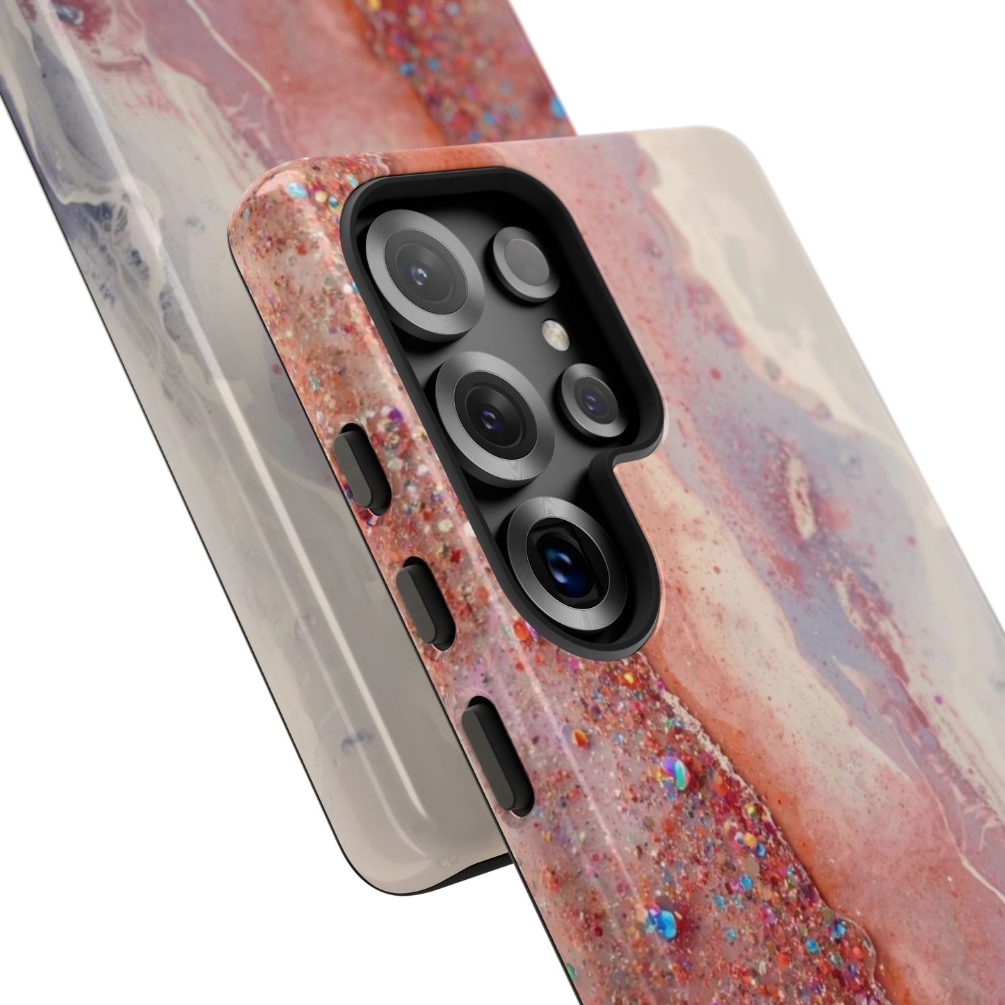 Marbled Rose Gold Galaxy Phone Case — Protective Tough Case