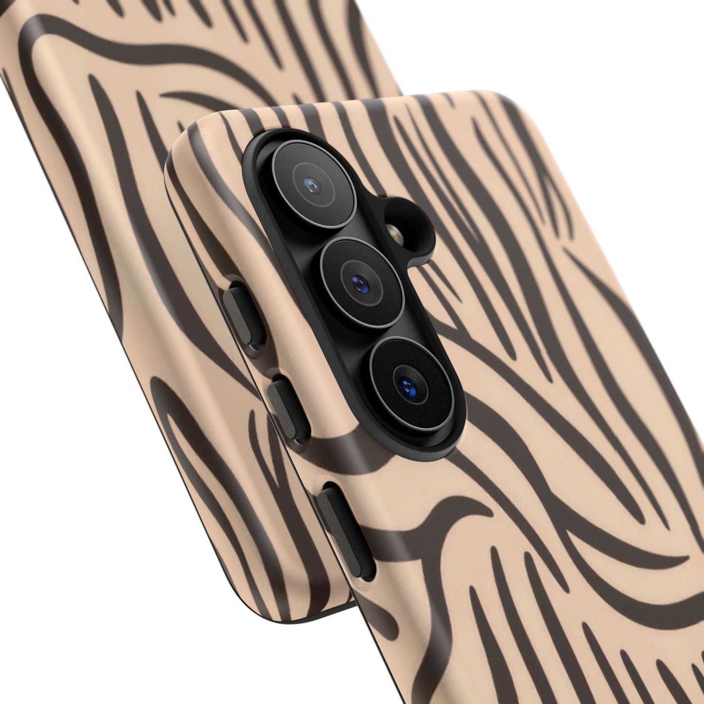 Zebra Stripe Tough Phone Case – Neutral Animal Print Protective Cover