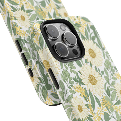 Daisy Meadow Tough Phone Case — Floral Protective Phone Cover