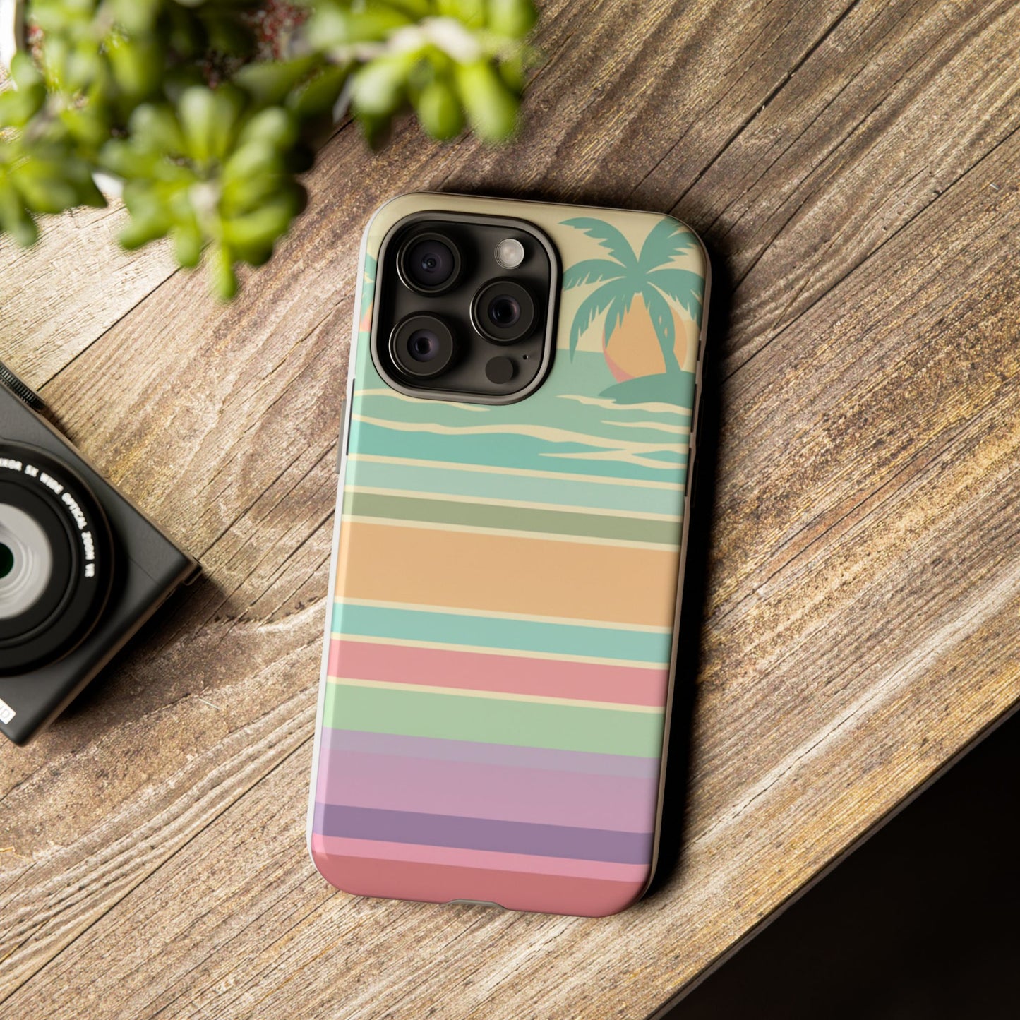 Tough Case — Retro Pastel Sunset Palm Tree Phone Case